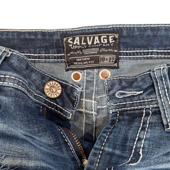 Salvage Supply Co Denim Distressed Shorts Men's 30x12 - Picture 1 of 9